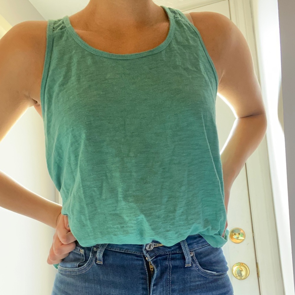 Green Tank with Lace back detailing